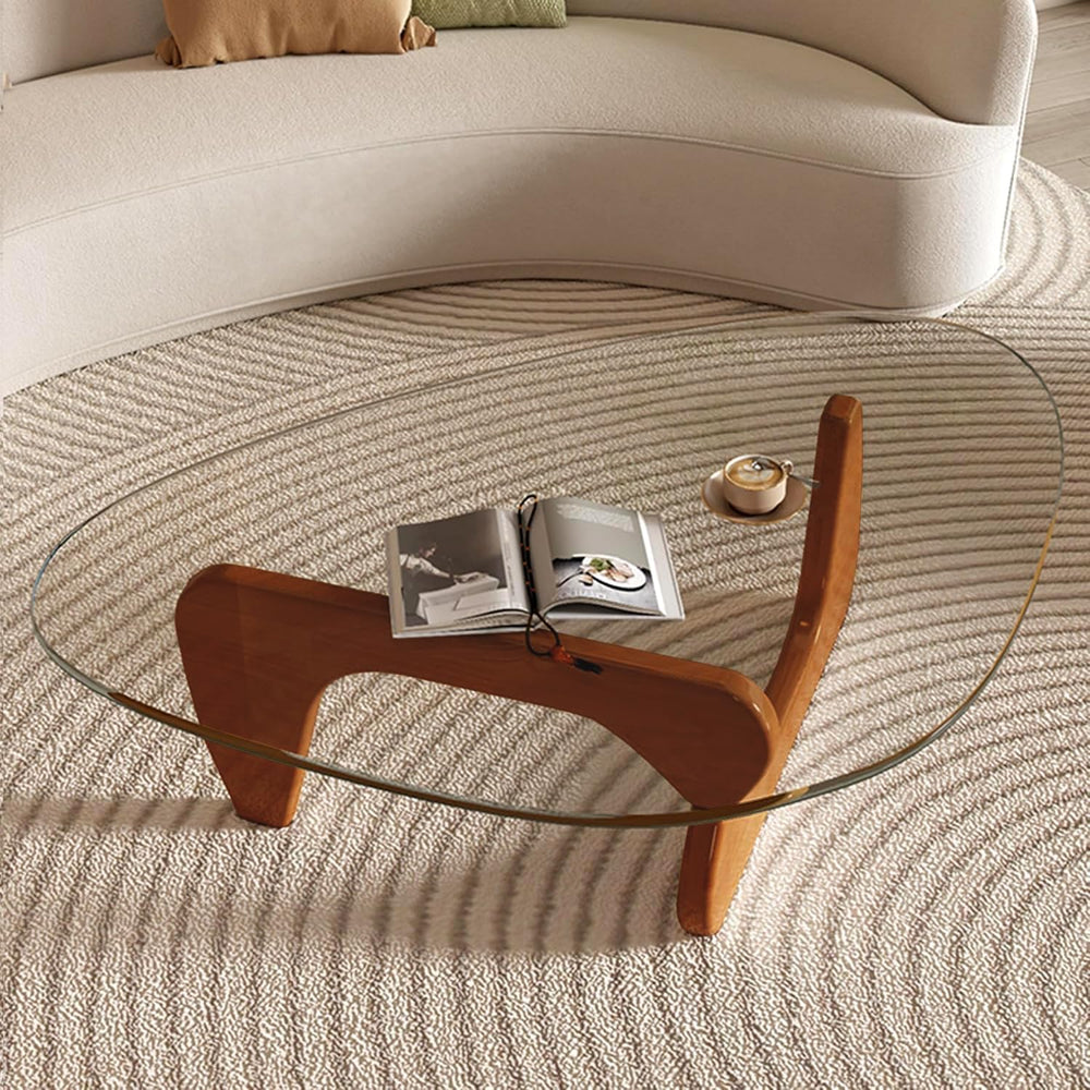 Modern Glass Coffee Table, Mid Century Small Coffee Table, Coffee Table for L...