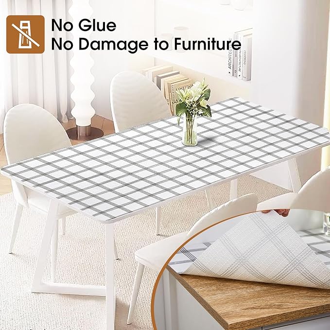 Beautysaid Shelf and Drawer Liner for Kitchen Cabinet, Non Adhesive Non Slip Shelf Paper Waterproof Washable Thickened for Dresser Pantry Shelve Bathroom Protector Liner(Plaid,18 in x 20 FT)