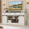 St.Mandyu 70" Large Farmhouse TV Stand for 85/80/75/70 Inch TVs w/4 Drawers,Rustic Tall Media Console w/Sliding Barn Door, Adjustable Shelves,Tall Entertainment Center for Living Room