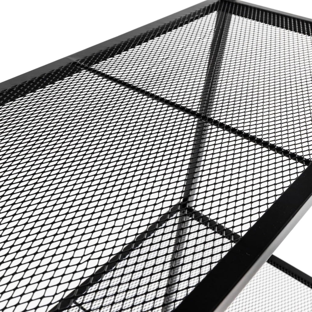 4-Tier Wide Ladder Bookshelf, Black Iron Storage Shelf with Mesh Shelves, Stable Open Display Rack for Living Room, Bedroom, Study and Home Organization