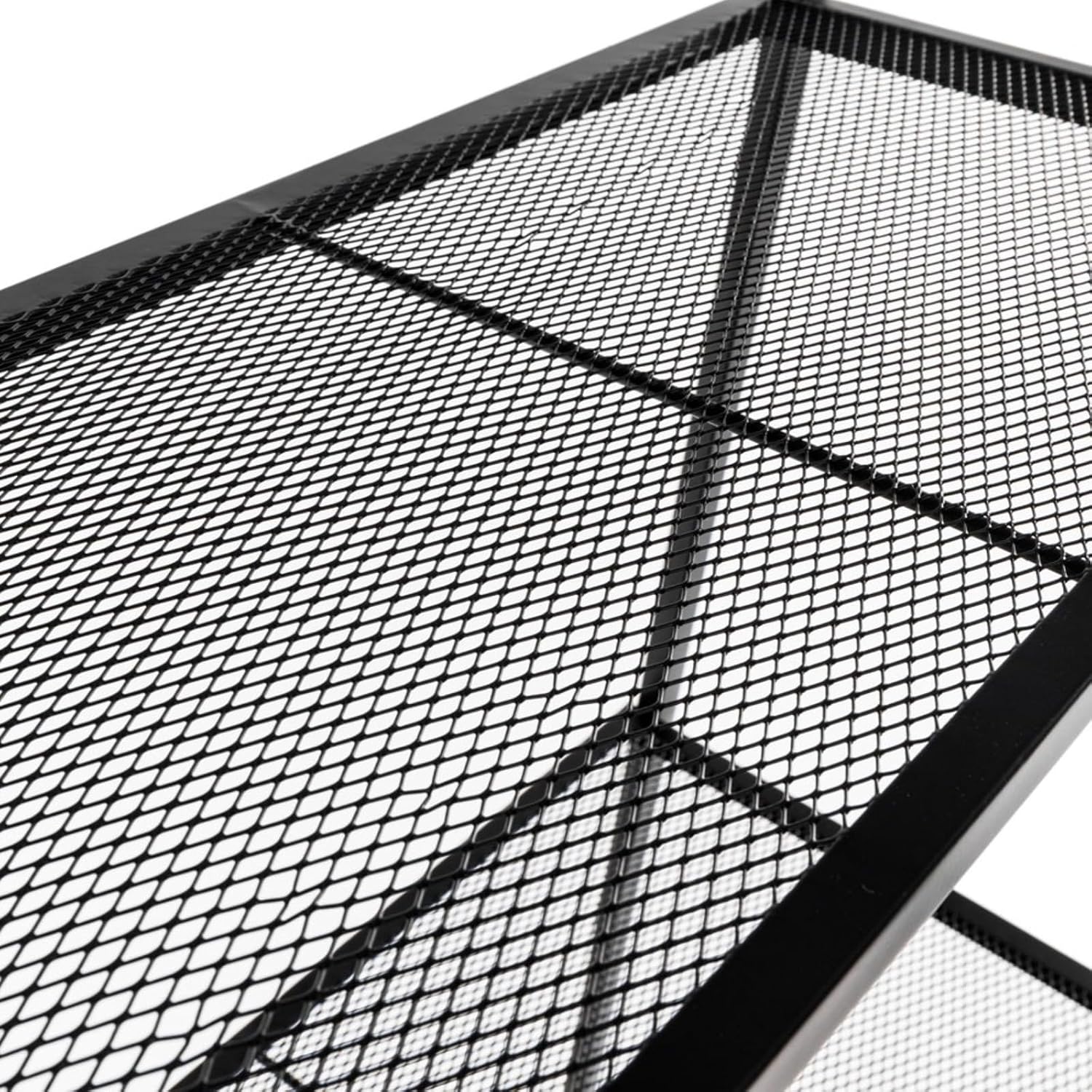 4-Tier Wide Ladder Bookshelf, Black Iron Storage Shelf with Mesh Shelves, Stable Open Display Rack for Living Room, Bedroom, Study and Home Organization