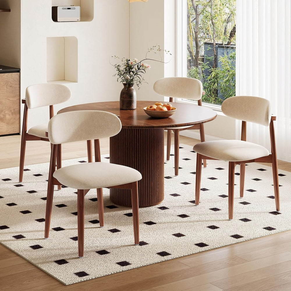 Wood Dining Chairs Set of 2, Modern Kitchen Chair, Upholstered Dining Chair w...