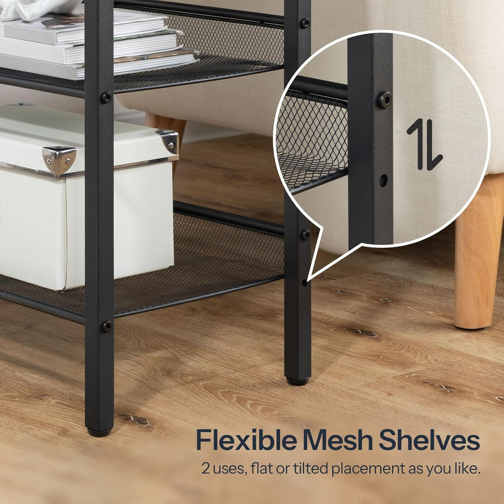 HOOBRO End Table, 3-Tier Narrow Side Table with Charging Station, Nightstand ...