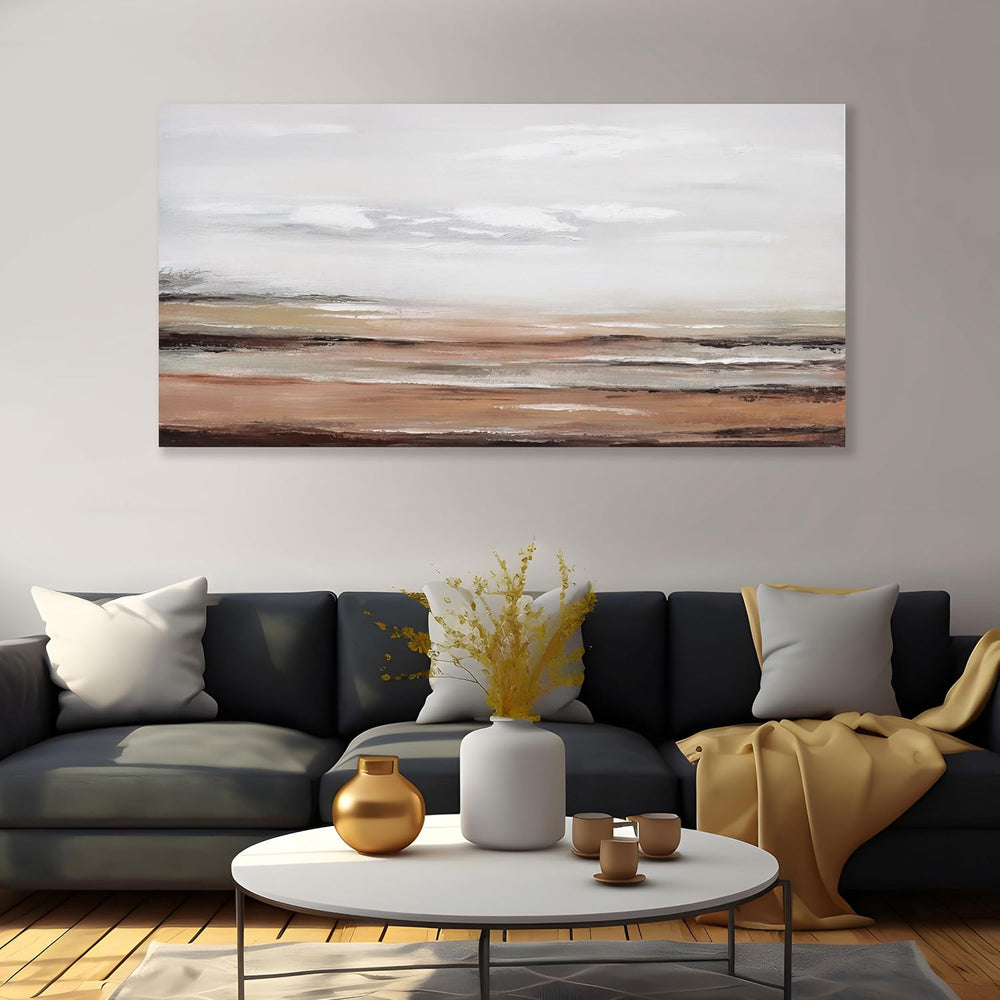 Framed Abstract Wall Art Wall Decor Modern Canvas Abstract Wall Art Brick-Red...