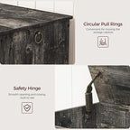 39.4" Toy Chest, Sturdy Entryway Storage Chest with Safety Hinges, Retro Toy Box, Wooden Look Accent Furniture for Living Room, Bedroom, Vintage Gray SCRP48101