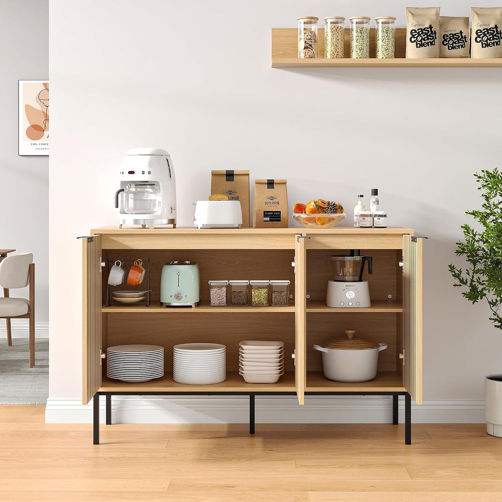 47.2" Sideboard Cabinet, Modern Buffet Cabinet with Doors & Adjustab...