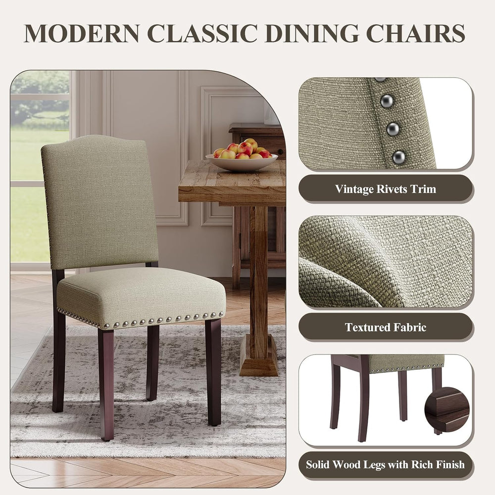MALOL Upholstered Parsons Dining Chairs Set of 6, Modern Dining Room Chairs w...