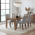 Dining Chairs Set of 4, Modern Dining Room Chairs with Wooden Legs, Upholstered Kitchen Farmhouse Parsons Chairs for Restaurant & Cafe- Gray