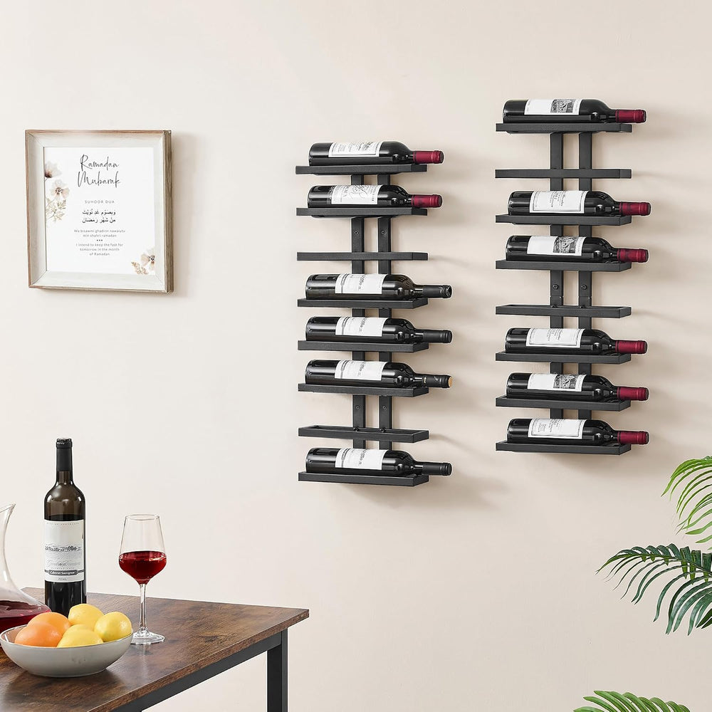 Hoctieon 2-Set 8 Tier Wall Mount Wine Rack (16 Tiers), Wall Racks for Wine Bo...