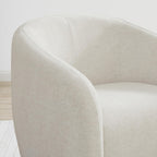 Watson & Whitely Swivel Accent Chairs Set of 2, Modern Upholstered Fabric Barrel Chair Armchair for Living Room, Bedroom, Fully Assembled, Fabric in Cream