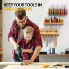 Wall Mounted Screwdriver Organizer, Hammer Rack and Pliers Holder, Set of 3 Wall Hanging Tools Storage Shelf for Workshop Garage