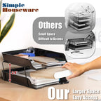 Simple Houseware 2-Tier Stackable Letter Tray Organizer – Desktop File Holder for A4/Letter Size Paper, Document Sorter, Office Desk Paper Organizer, Black