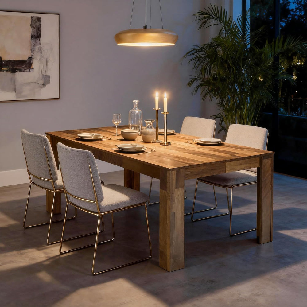 71" Kitchen Dining Table for 6-8, Farmhouse Wood Rectangular Dinner Table