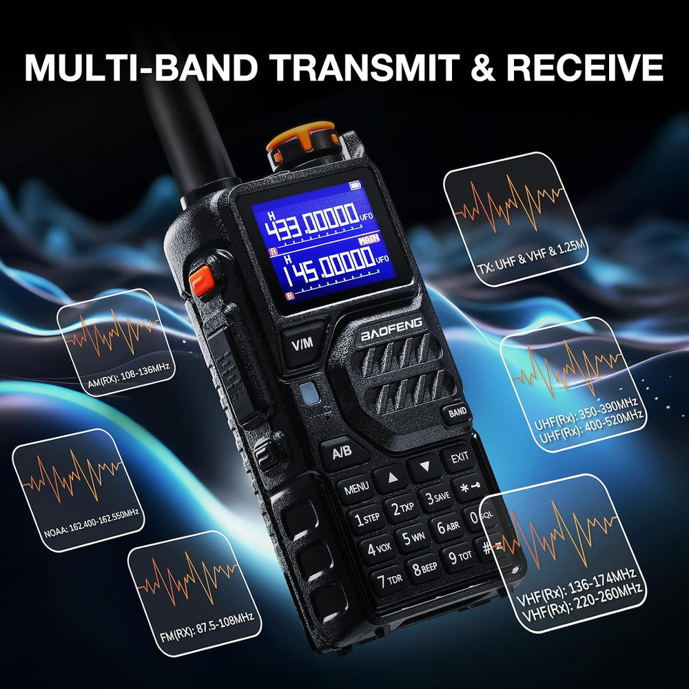 BAOFENG K5PLUS 10W Ham Radio with Speaker Mic & Programming Cable [2 Packs]