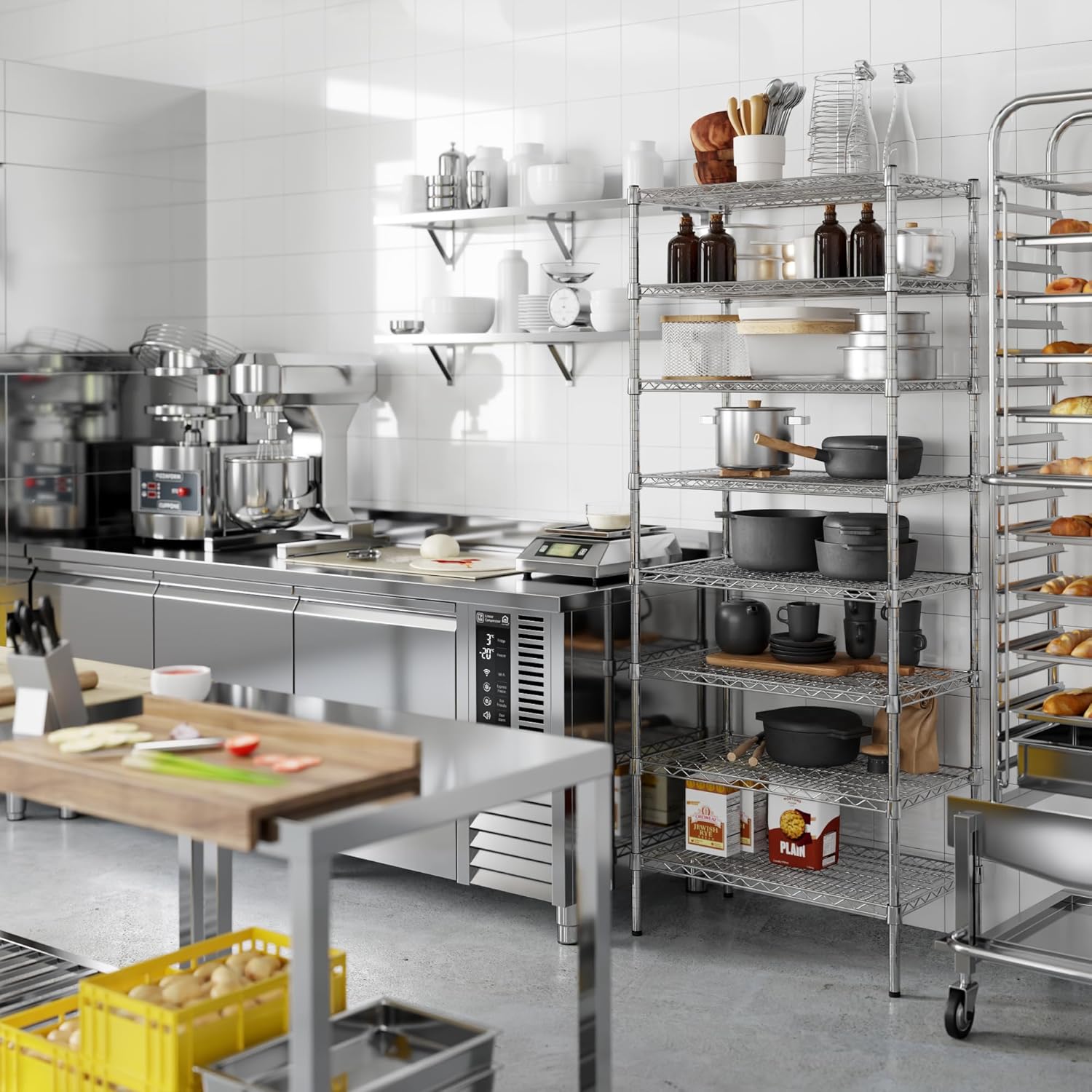 18" Deep x 30" Wide x 74" Height Wire Shelving Kit | 8-Tier | NSF Commercial Storage Rack Unit