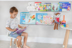 Rebecca Luxurious Acrylic Floating Shelves for Wall - 2 Pack of 24" x 2" x 4" - 5mm Thick Clear Book Shelf for Bathroom, Bedroom, Nursery, Kids Room with Easy Installation Hardware – Cute Bookshelf