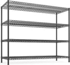 REIBII 2560LBS Storage Shelves 55.5"W Metal Shelving Unit 4 Tier Wire Shelving Commercial Adjustable Garage Shelving Heavy Duty for Storage Rack for Pantry, Garage, Kitchen, 55.5"W x 18"D x 55.5"H