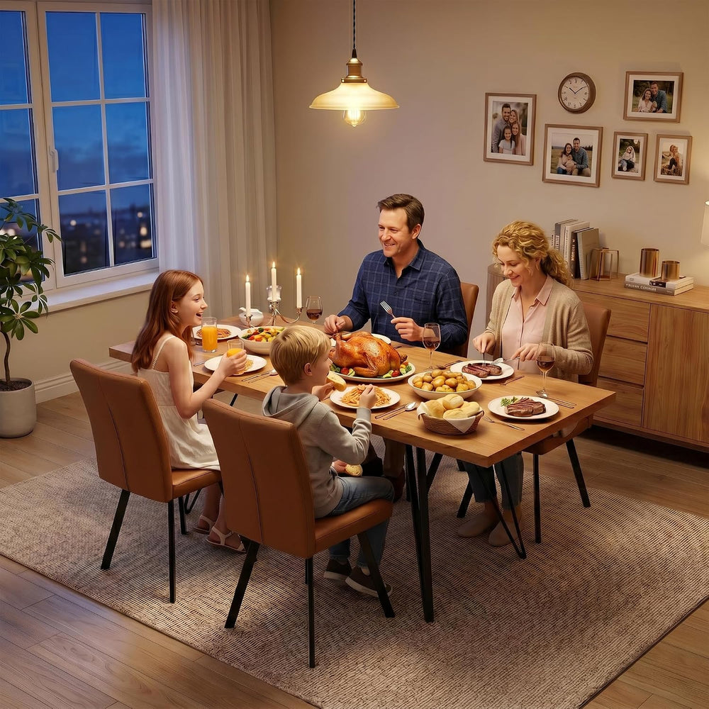 HIPIHOM Extendable Dining Table Set for 4-6, 55 to 71 Inch Expandable Dining ...