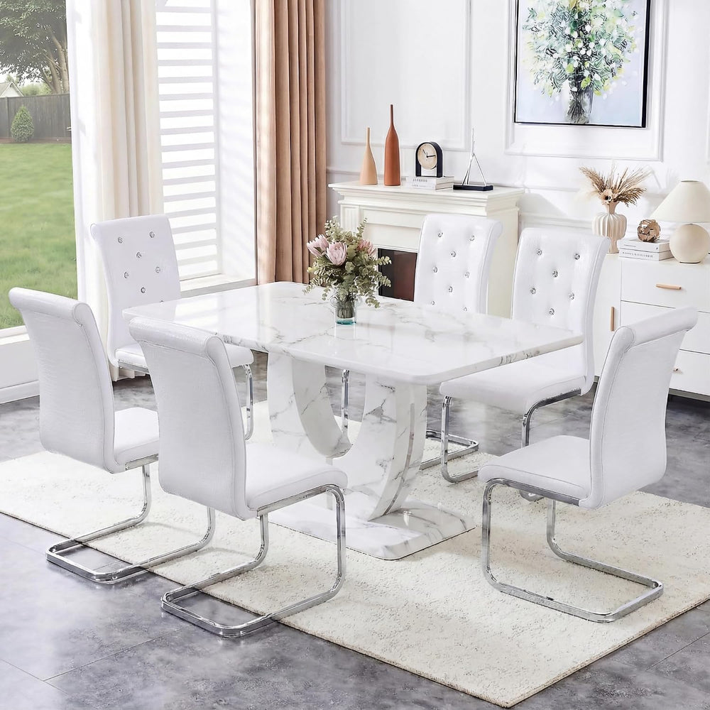 Dining Table Set for 6, Kitchen Table Chairs Set of 6, Modern Dining Room Set...