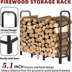 4FT Firewood Rack with Waterproof Cover,Heavy Duty Firewood Storage Log Holider for Outdoor&Indoor,Fireplace Wood Rack with 600D Oxford Fabric