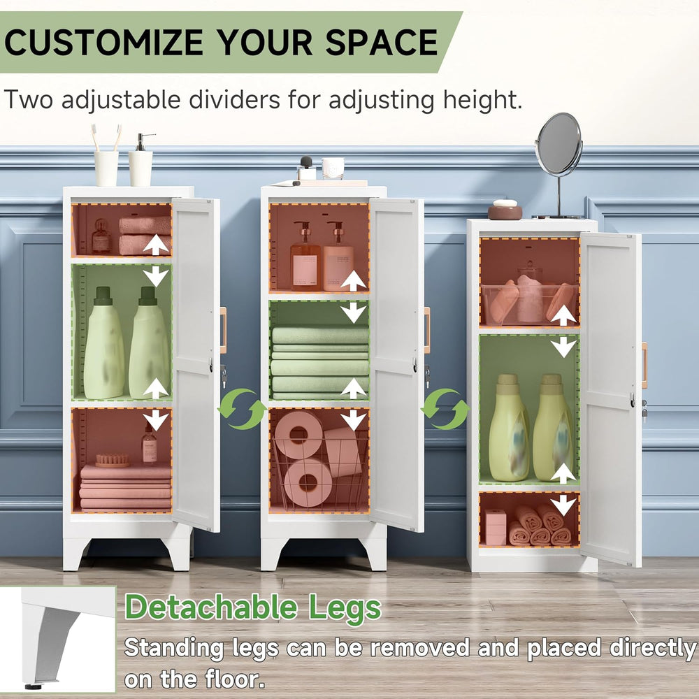 46" Tall Metal Pantry Cabinet, Kitchen Pantry Storage Cabinets with 1 Do...
