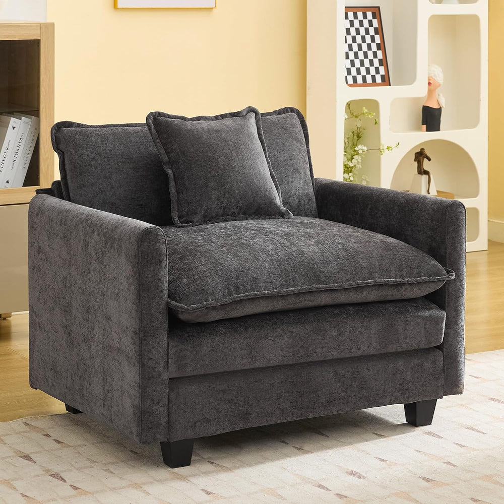 WUTUTUEE 41'' Modern Chenille Oversized Chair, Upholstered Accent Liv...