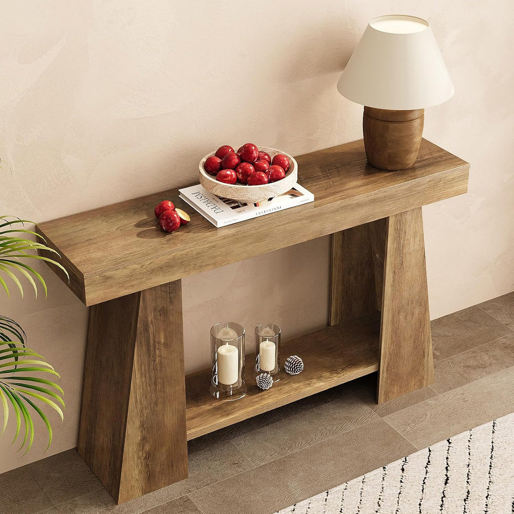 47.24" Farmhouse Entryway Console Table, Narrow Sofa Table Behind Couch,...