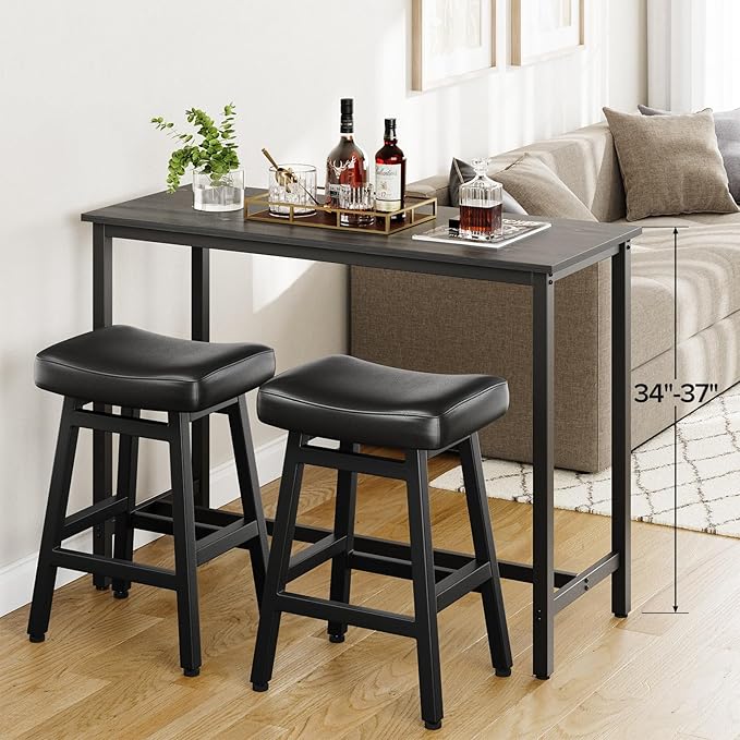 Counter Height Bar Stools Set of 2, 24 Inch Barstools for Kitchen Counter, Ki...