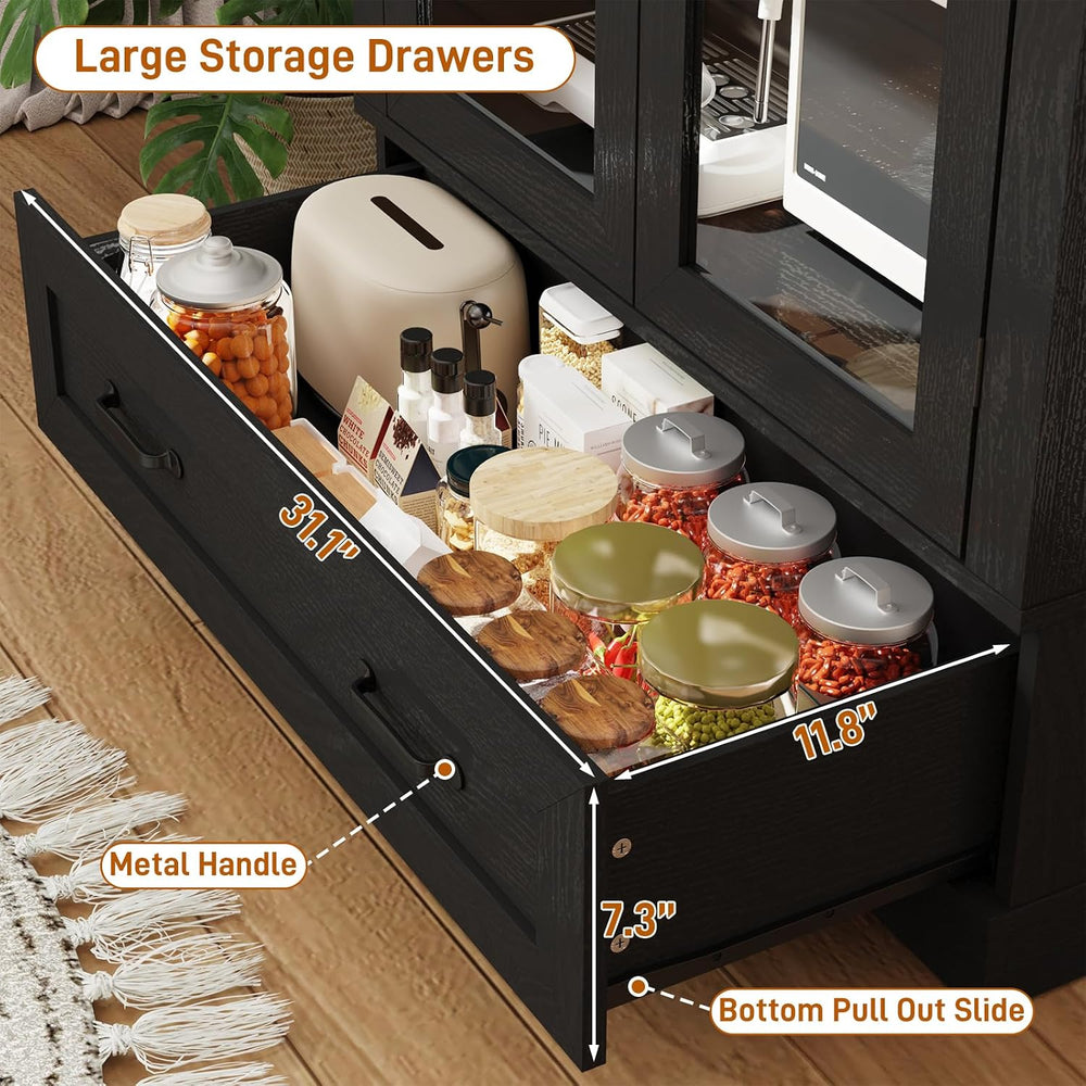 75" Tall Arched Kitchen Pantry Cabinet w Load-Bearing Steel Pipe,Modern ...