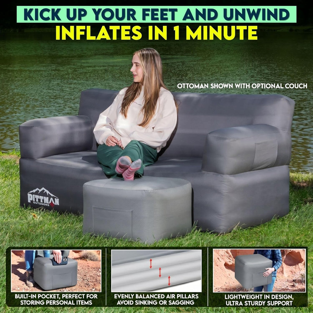 Pittman Outdoors Inflatable Ottoman & Mini Air Pump Bundle