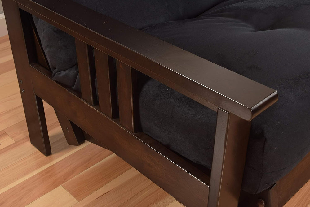 Kodiak Furniture Monterey Queen-size Futon, Espresso Finish with Suede Gray M...