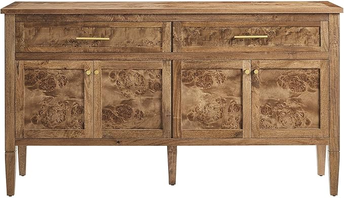 Modway Elysian 62" Wood Sideboard in Brown - Buffet Cabinet with Storage, Living Room Credenza, Media Console Cabinet, TV Stand, Entryway Table or Hallway Cabinet