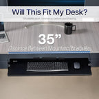 VIVO Large Under Desk 34 x 11 inch Computer Keyboard and Mouse Tray with Swinging Height Adjustment, 12 Settings, Platform Drawer for Typing, Black, MOUNT-KB34S