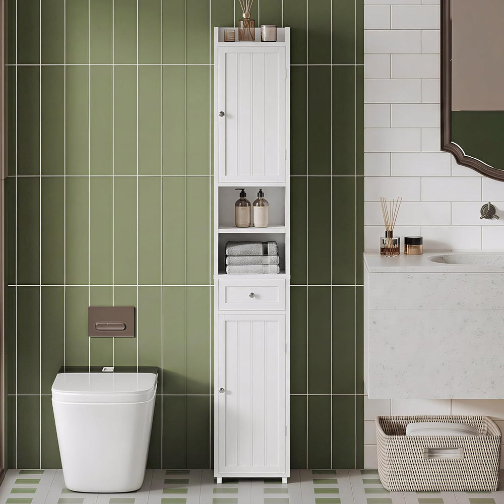 ChooChoo Bathroom Storage Cabinet with Adjustable Shelves, Tall Storage Cabin...