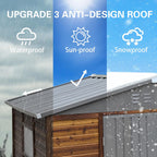 8x6 FT Outdoor Storage Shed, Wood Metal Utility Tool Shed Storage House with Door and Lock, Wooden Sheds Outdoor Storage for Garden,Patio,Lawn,Poolside