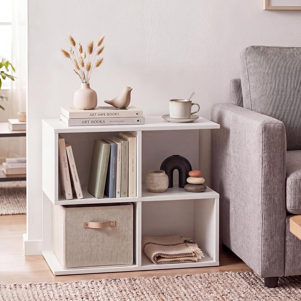 Giantex 4-Cube Book Shelf, 17'' Modern S-Shaped Couch End Sofa Side T...