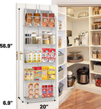 Over the Door Organizer 5 Tiers,Extra Large Behind Door Storage of 10 Compartments,50 lbs Weight Capacity Over the Door Storage, Clear Door Hanging Organizer for Closet, Diaper Organizer
