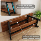 IBF Solid Wood Entryway Bench, Natural Real Wood Storage Bench, Farmhouse Wooden Shoe Bench in Entry Way Hallway Foyer Rack, Bedroom Bench Seat for Living Bed Mud Room Indoor, Rustic Brown, 47 Inch