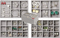 Set of 4 Stackable Jewelry Trays Organizer, Velvet Earring Organizer, Jewelry Organizer Showcase Display Drawer Organizer Storage, Earring Holder Necklace Bracelet Ring Accessary Organizers (Gray)