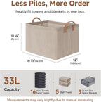 StorageWorks Storage Bins, Fabric Storage Bins for Shelves, Large Storage Baskets with Metal Frame, Closet Baskets and Bins with Handles, Brown and Beige, 2-Pack