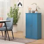 Kitchen Pantry Cabinet Buffet Sideboard for Coffee Maker & Toaster,Snacks,Spices & Wine Storage Organizer with 12 Door Shelves and Adjustable Shelves, Blue