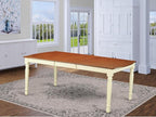 East West Furniture DOT-WHI-T Dover Modern Kitchen Table - a Rectangle Dining Table Top with Butterfly Leaf & Stylish Legs, 42x78 Inch, Buttermilk & Cherry