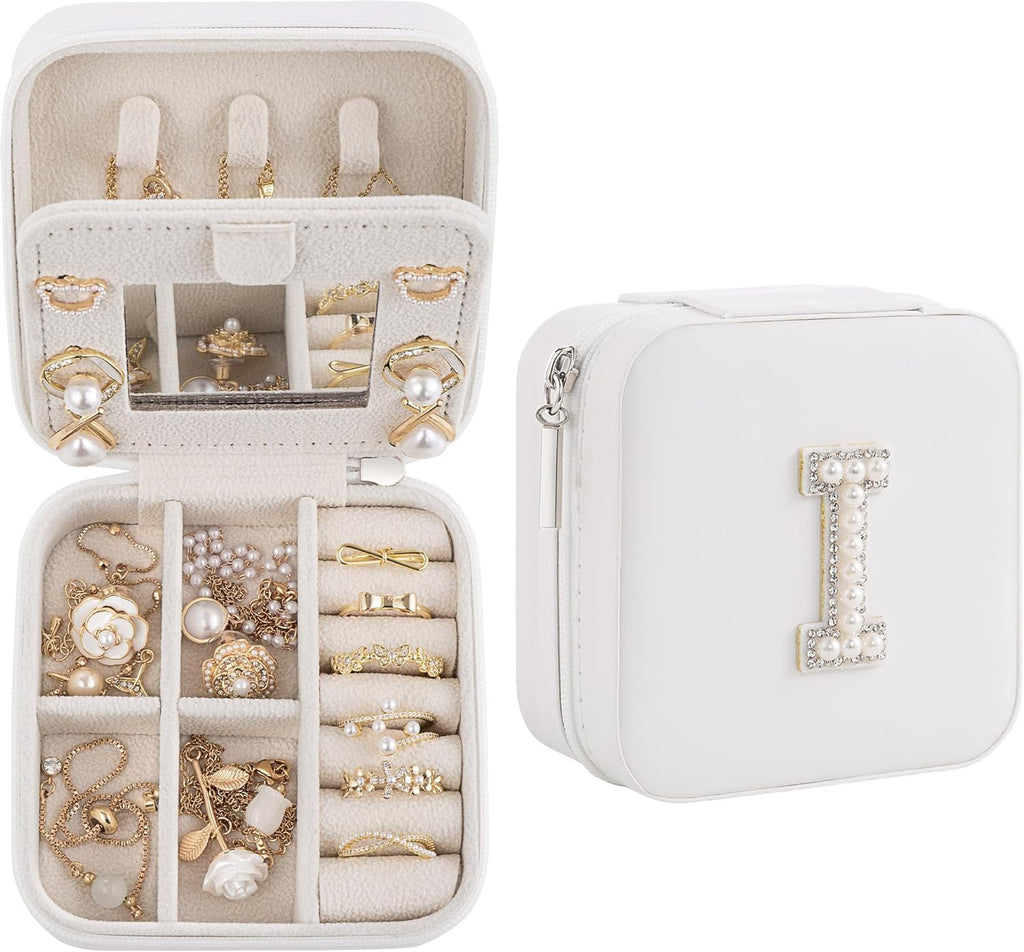 Birthday Gifts For Women, Initial Jewelry Box, Travel Jewelry Case, Gifts for Wife Girlfriend, Small Travel Jewelry Organizer, Gift for Girls, Graduation Gifts for Her, Bridesmaid Gifts