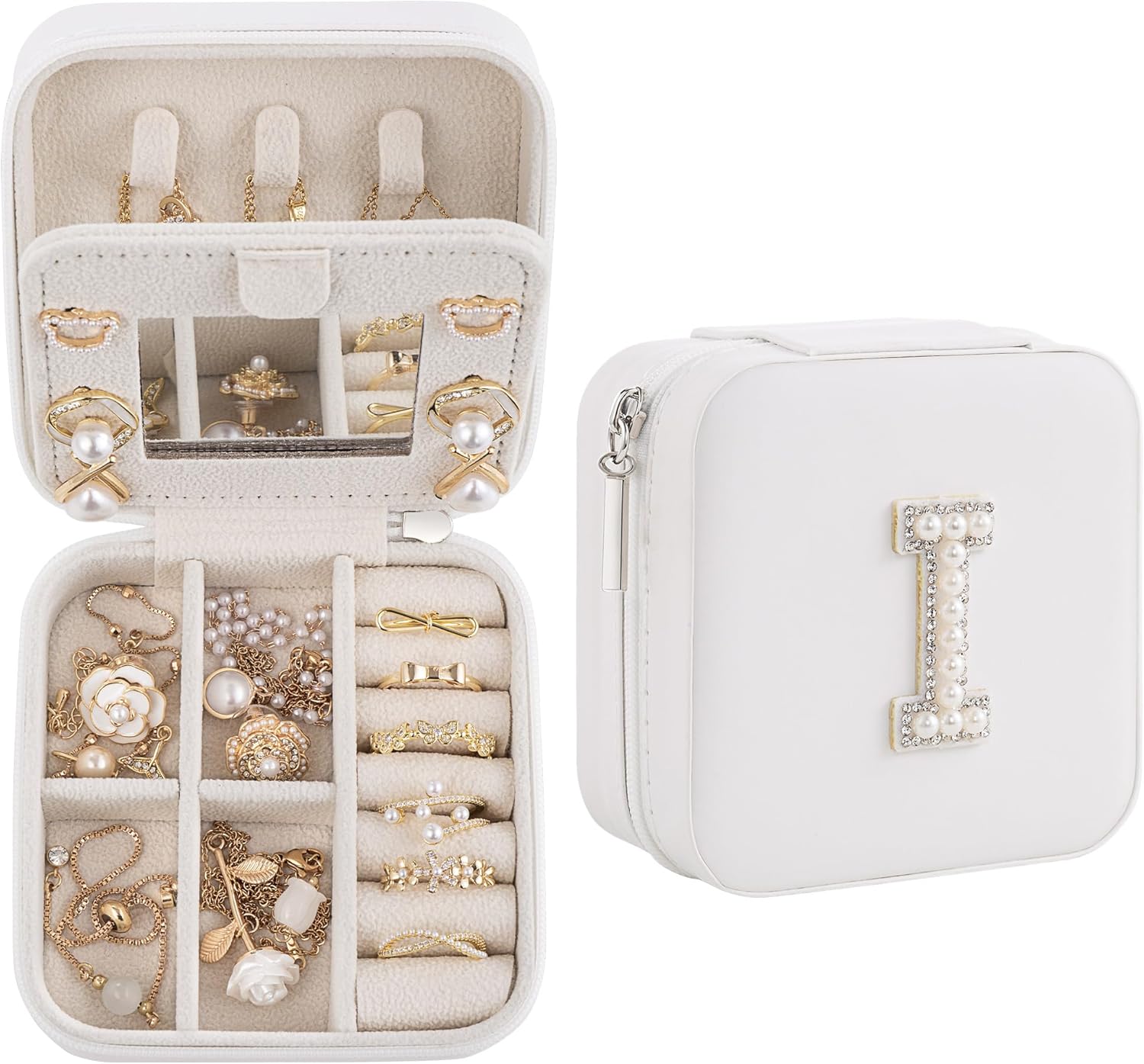 Birthday Gifts For Women, Initial Jewelry Box, Travel Jewelry Case, Gifts for Wife Girlfriend, Small Travel Jewelry Organizer, Gift for Girls, Graduation Gifts for Her, Bridesmaid Gifts