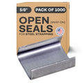 IDL Packaging Open (Snap-On) Seals for 5/8" Strap Width Steel Strapping (Pack of 1000) - Superior Holding Power - Sturdy Metal Clips for Securing Heavy Packaging and Pallet Banding