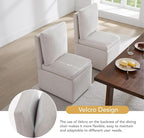 Upholstered Dining Chairs with Casters, Modern Dining Room Chairs Set of 2 with Hidden Storage & 4 Wheels, Single Sofa Chair for Kitchen, Reading Room, Waiting Room, Warm Grey