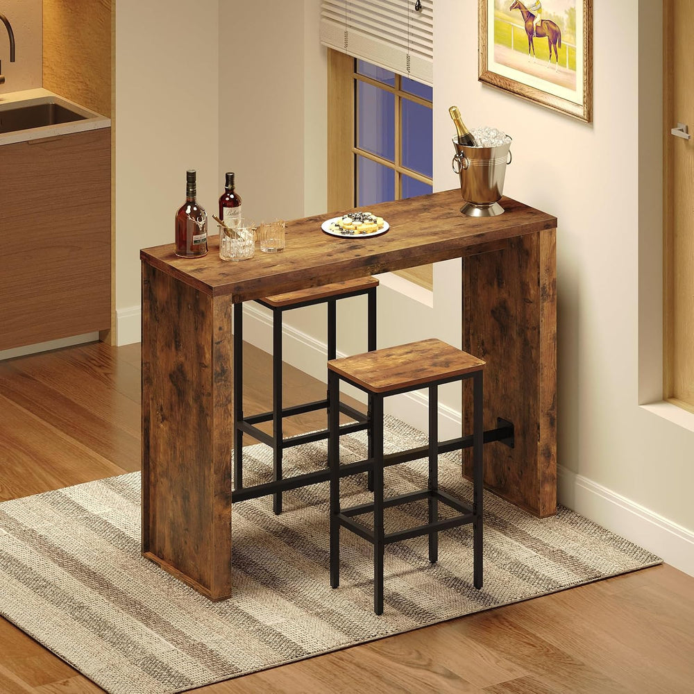 MAHANCRIS Bar Table, 35.4" Counter Height Pub Table, Industrial Rectangu...