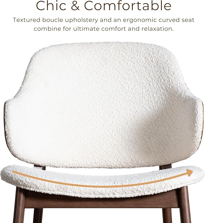 2-Piece Dining Table Set, Mid Century Modern Solid Wood, Round Side Table Set with Upholstered Chair, Easy Assembly for Home, Office and Living Room, Walnut
