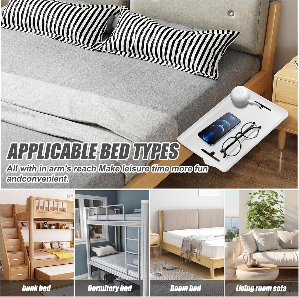 Bedside Table College Dorm Room Essentials Clip On Nightstand Floating Bed Side Table for Bunk Bed Top Bunk White - Send Goods from Local