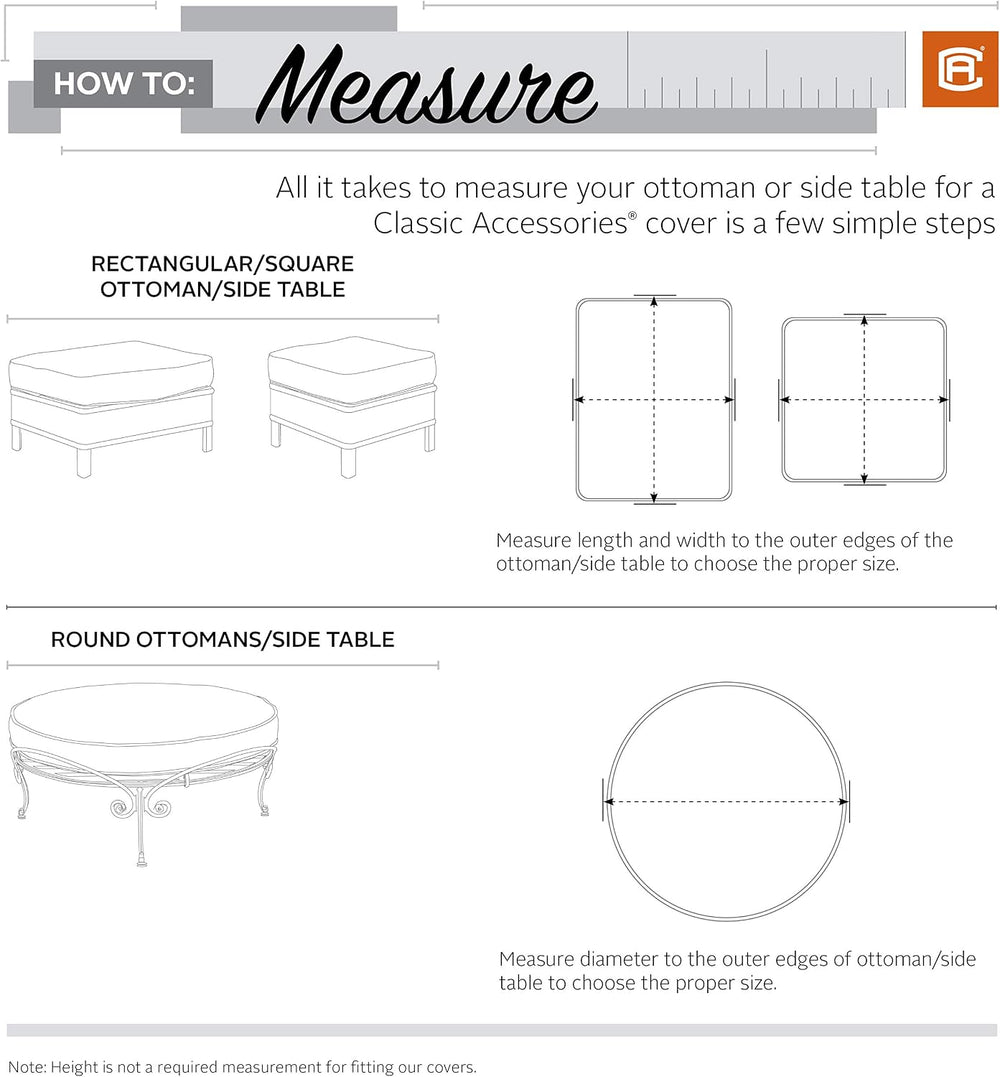 Classic Accessories Terrazzo Water-Resistant 30 Inch Round Ottoman/Coffee Tab...